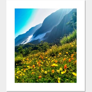 Green Nature Mountains Scene Posters and Art